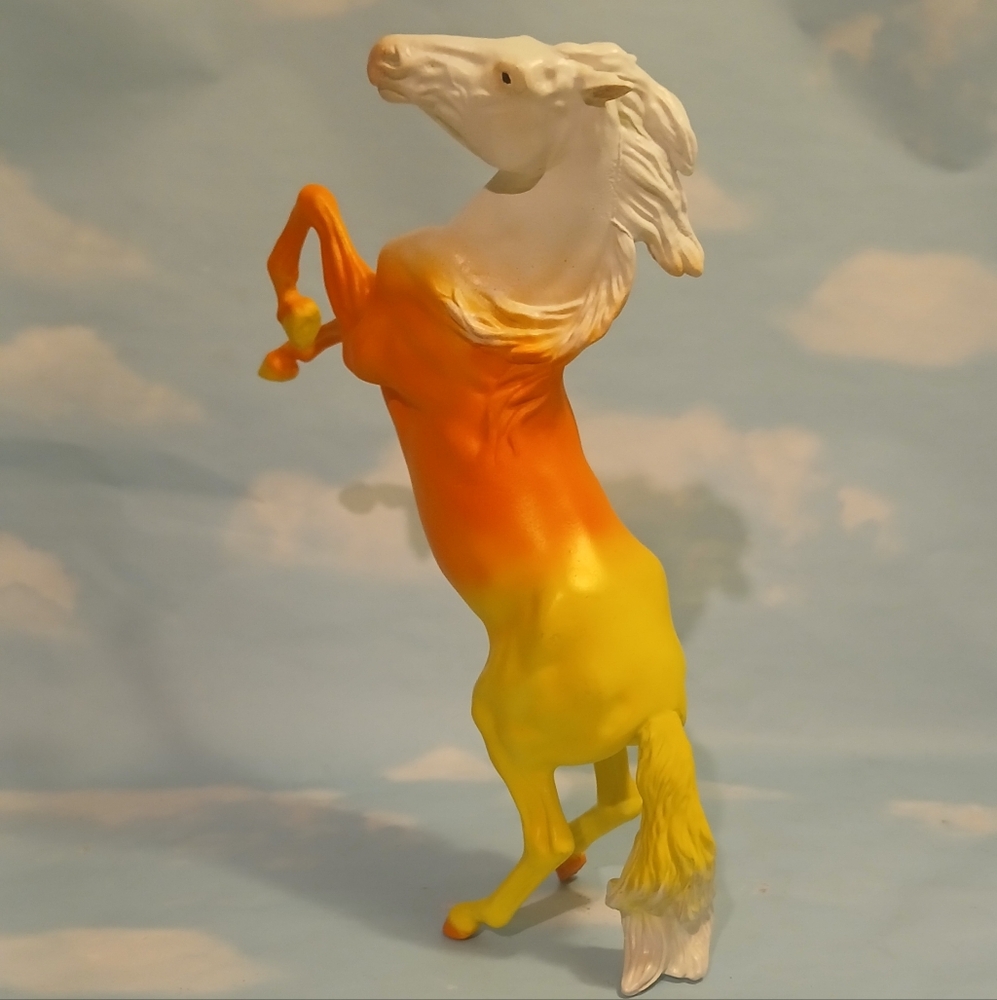 Breyer Custom Classic Rearing Mustang "Cornelius" Inspired Fall Candy Corn Deco